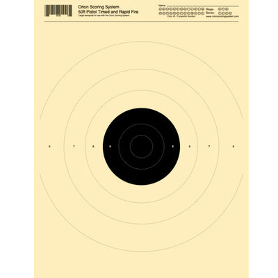 50ft Conventional Pistol Timed and Rapid Fire Targets
