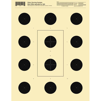 50m Rifle reduced for 50ft 12 Bull Targets