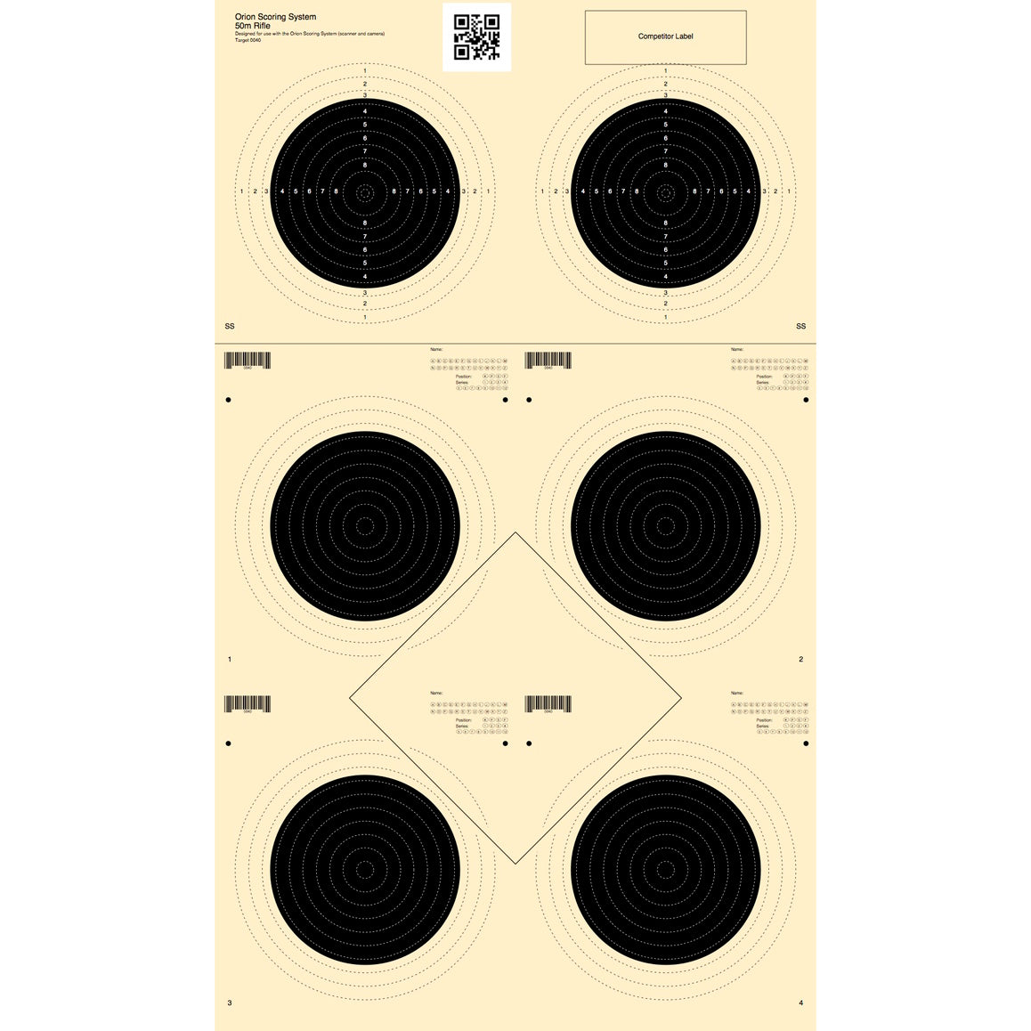 50m Rifle 6 Bull Target - Scopos