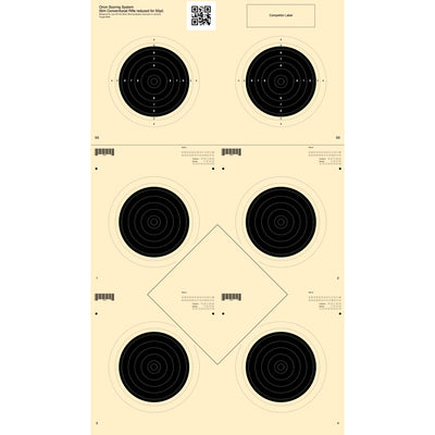 50m Conventional Rifle reduced for 50yd 6 Bull Target