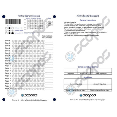 Rimfire Sporter Scorecard Downloadable File