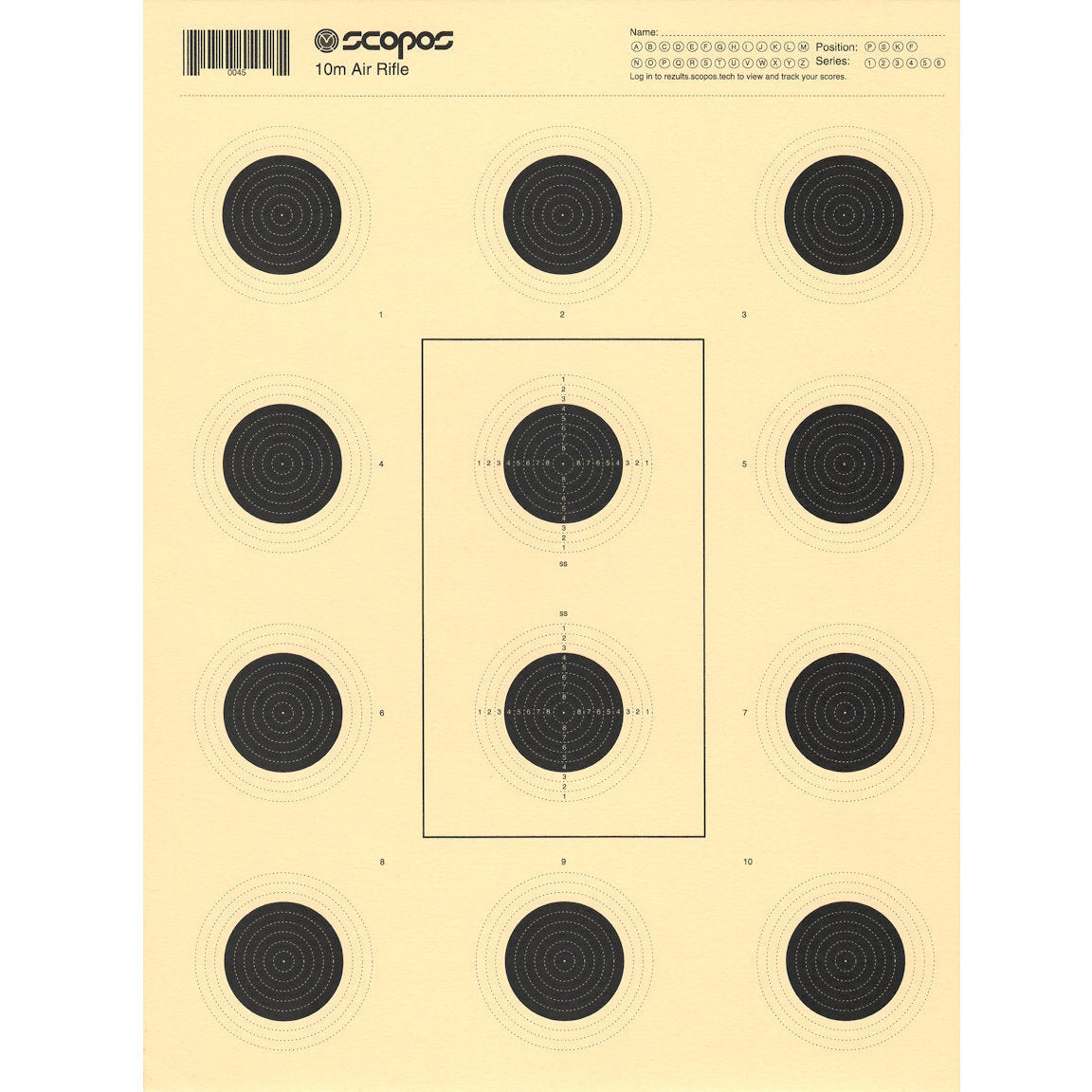 Bull Gun Target 10m Air Rifle 12 Bull Target - Scopos